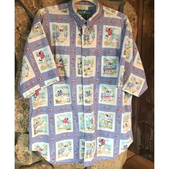 Big Dog Men's Button Down Shirt Golf Theme Size XL - Picture 1 of 8